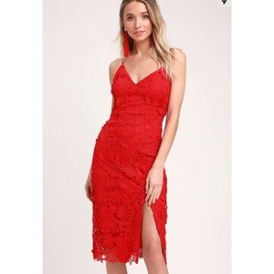Lulus red lace dress